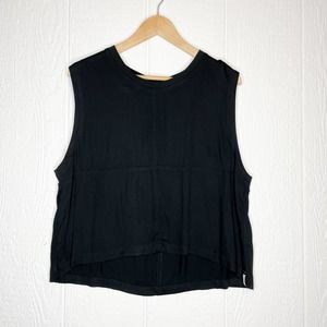 ONE TEASPOON Black Hi-Lo Crop Tank NWT LARGE